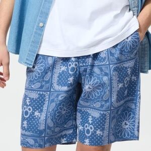 Blue Bandana Print Shorts